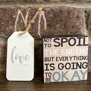 Hobby Lobby Love lives here wood decorative accents standing shelf or wall decor